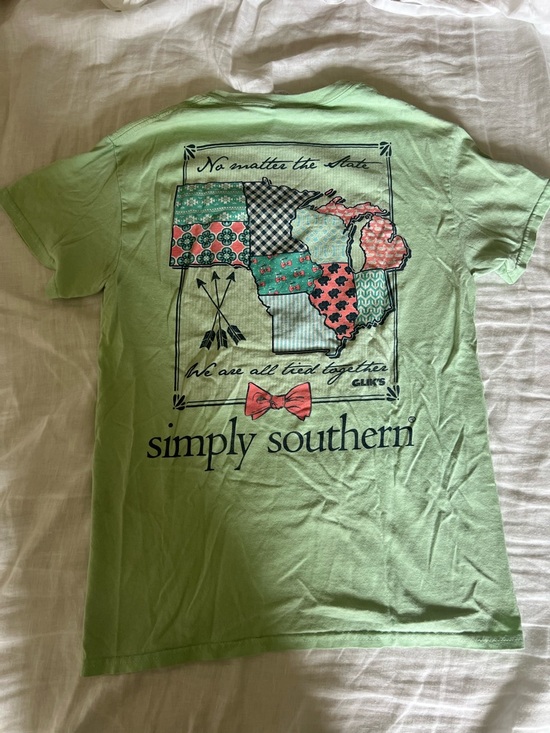 Simply Southern Tops - Simply Southern Mint Patchwork State Graphic Tee